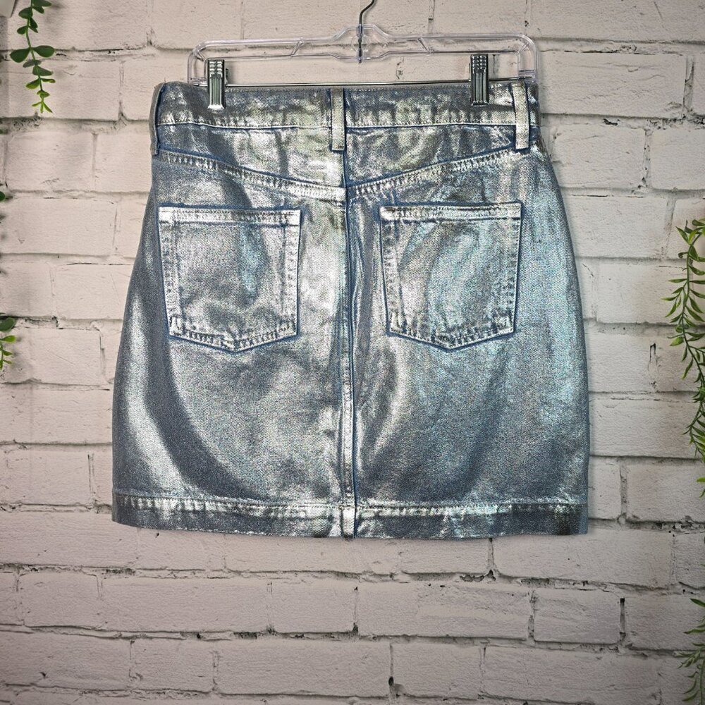 Pilcro Metallic Silver Mini Skirt - Picture 7 of 7